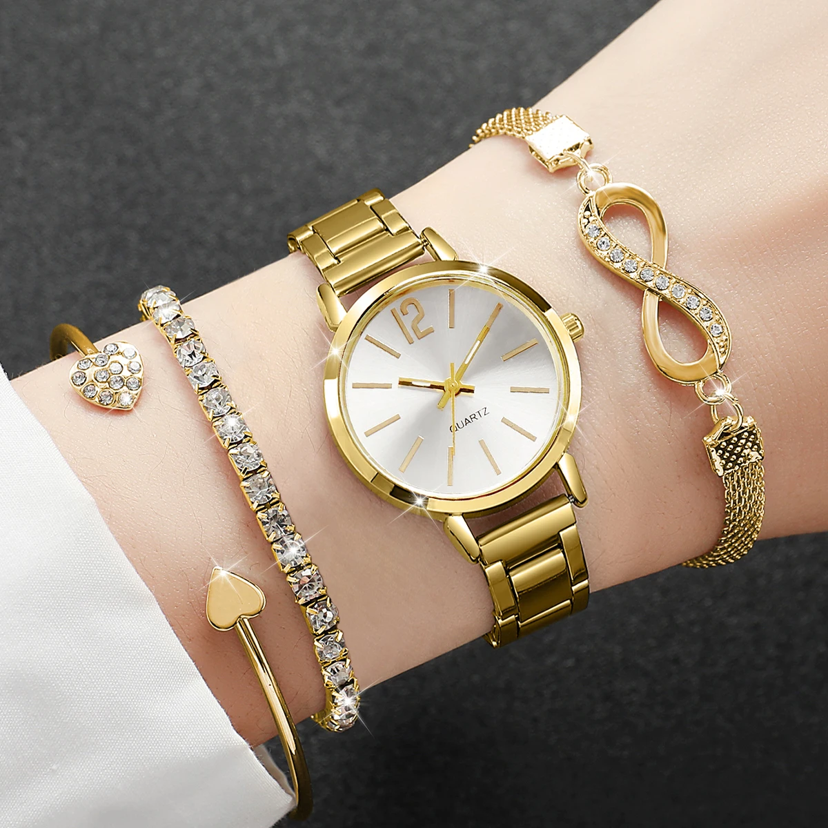Jewelry Diamond Watches - 4 stks/set Mode Legering Band Vrouwen