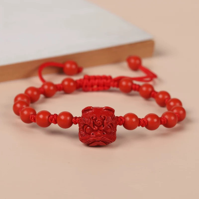 Gemstone Bracelet Healing - Echte rode Cinnaber leeuwendans armband kraal