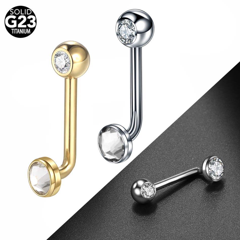 Christina Jewelry & Watches Marguerite Ørestik Forgyldt Sølv - 1PC G23 Titanium CZ Gebogen Barbell