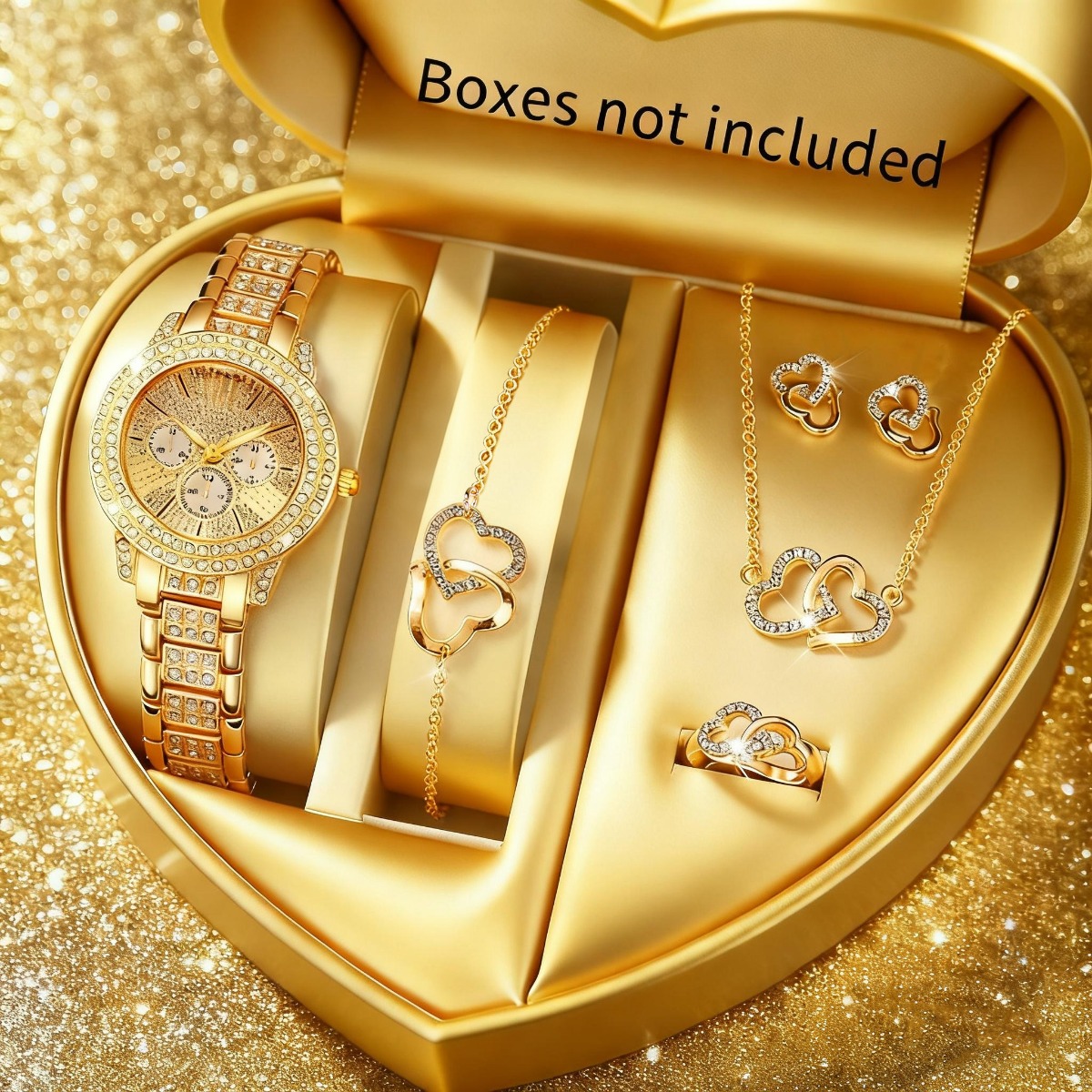 Mystery Jewelry Jar Watches - 6 STKS Luxe Strass Vrouwen Horloge