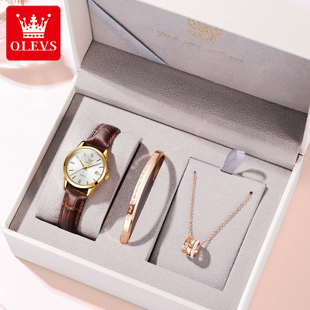 Leather Bracelet - OLEVS horloge 6898 dameshorloges origineel elegant