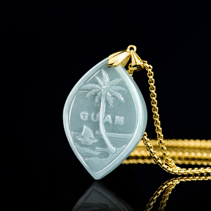Pacific Jewelry & Watches Los Angeles - Natuurlijke A-kwaliteit Jadeiet Blauw Water Pacific