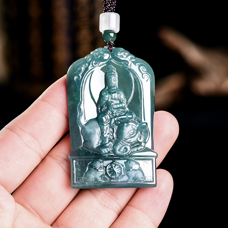 The Jewelry & Watches - Natuurlijke Birmese Jadeïet Guanyin hanger ketting