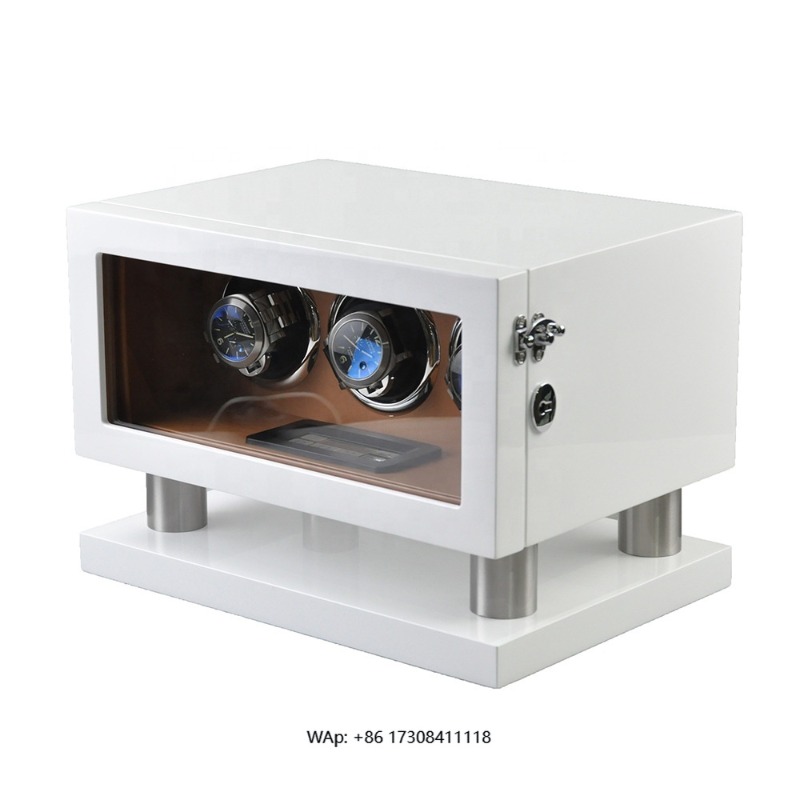 Automatic Watch Winder - Witte Bruine Lederen Controller Gyro Orbit