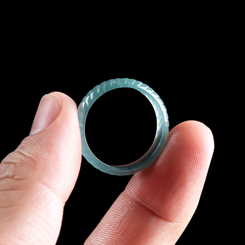 The Jewelry & Watches - Blauwe echte Birmese Jadeiet ringen luxe