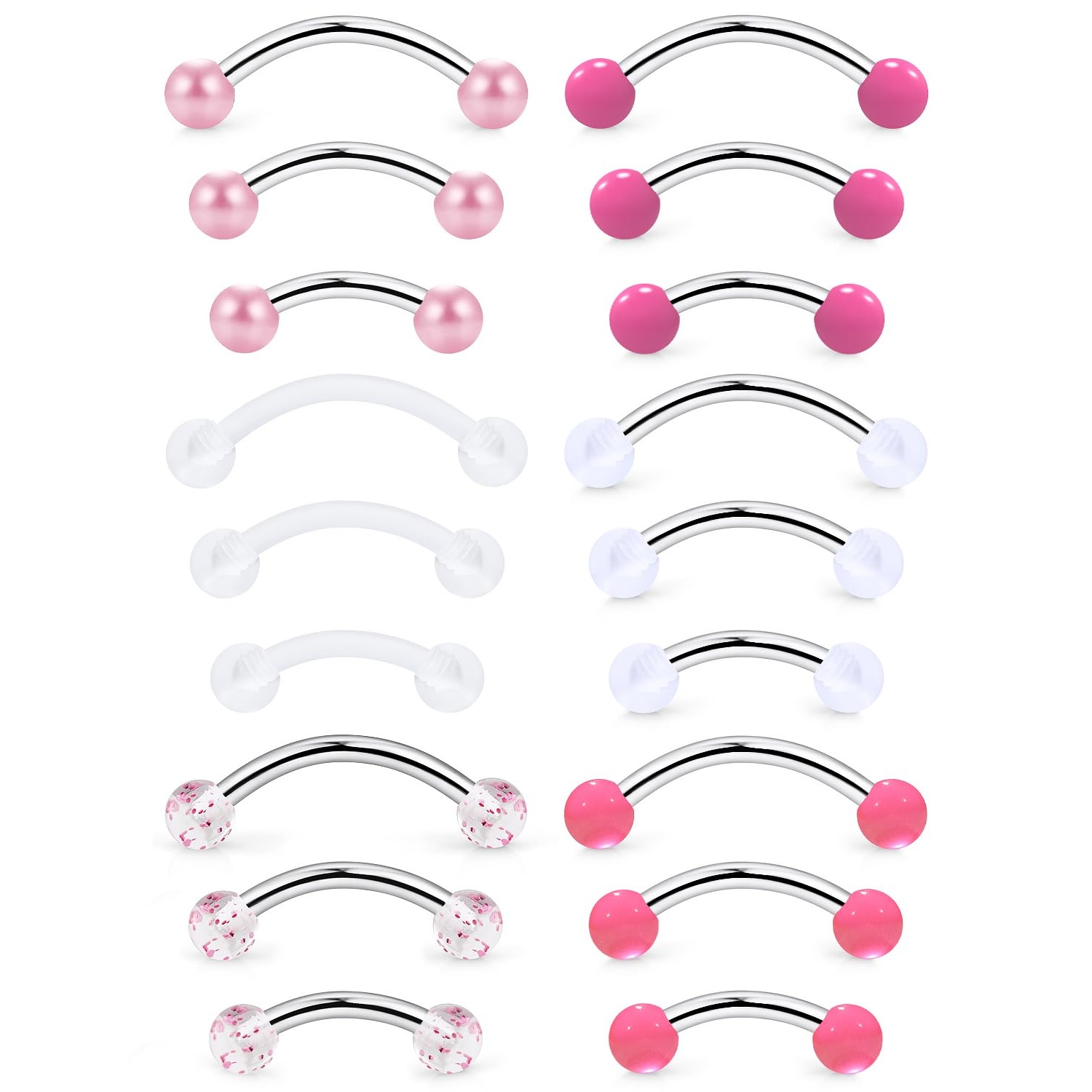 Christina Jewelry & Watches Marguerite Ørestik Forgyldt Sølv - 16g 6/8/10mm wenkbrauwtoor Vertical-Labret Anti-Tragus Christina