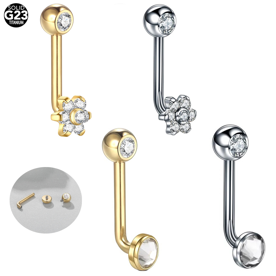 Christina Jewelry & Watches Marguerite Ørestik Forgyldt Sølv - 1Pc Titanium Christina Verticale Kap Piercing