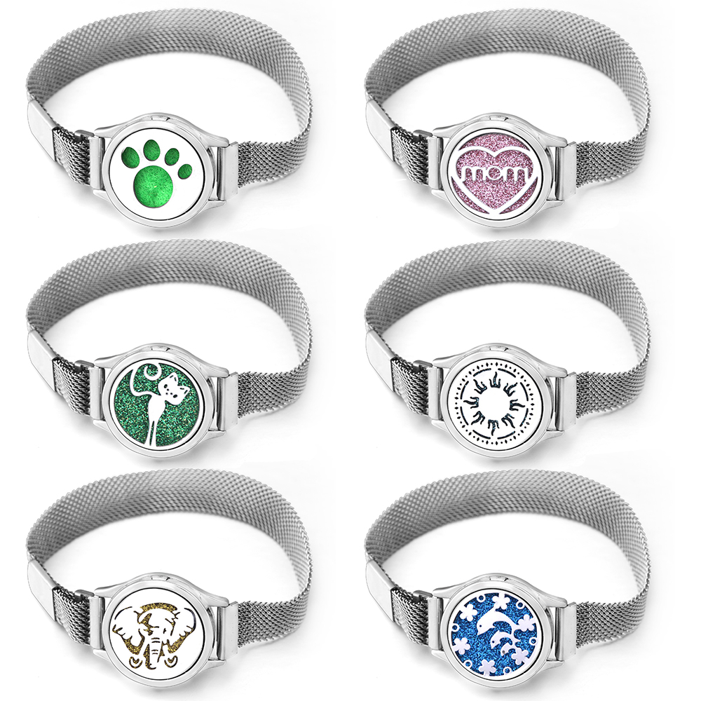 Jewelry Essentials Watches - Aromatherapie Hartvormige Moeder Medaillon Armband Rvs