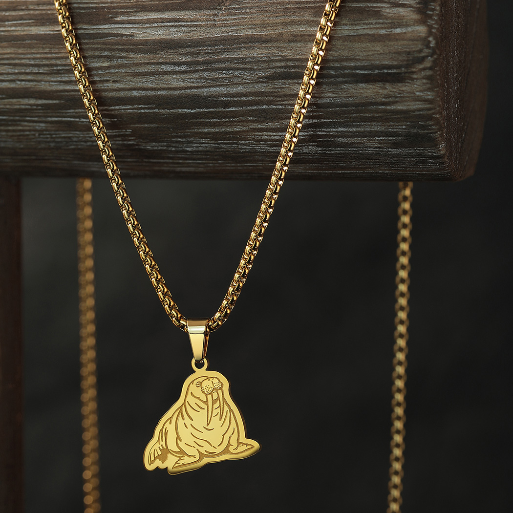 Pacific Jewelry & Watches Los Angeles - Kinitial Mollige Pacific Walrus Ketting Voor