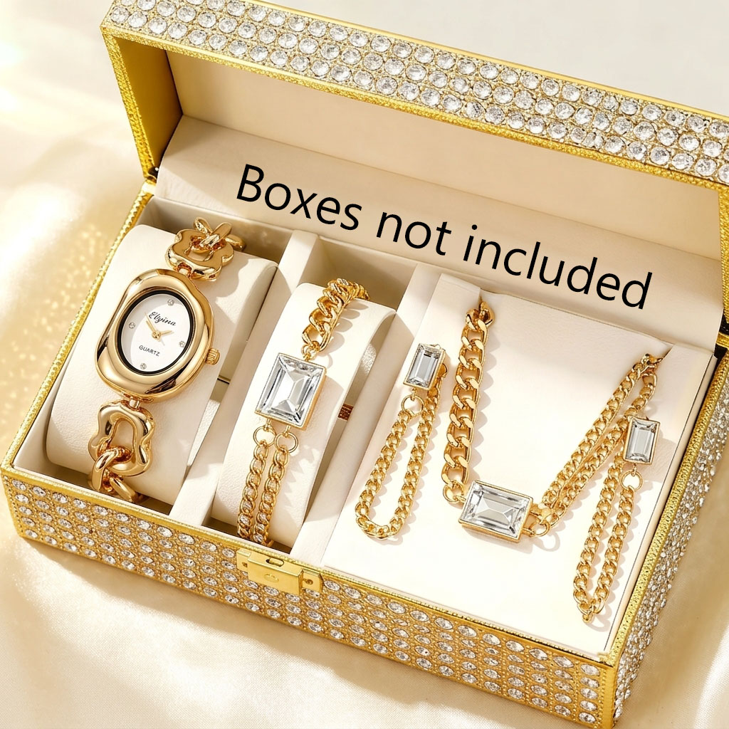 Mystery Jewelry Jar Watches - 5-delige modieuze dameshorloge sieradenset met onregelmatige