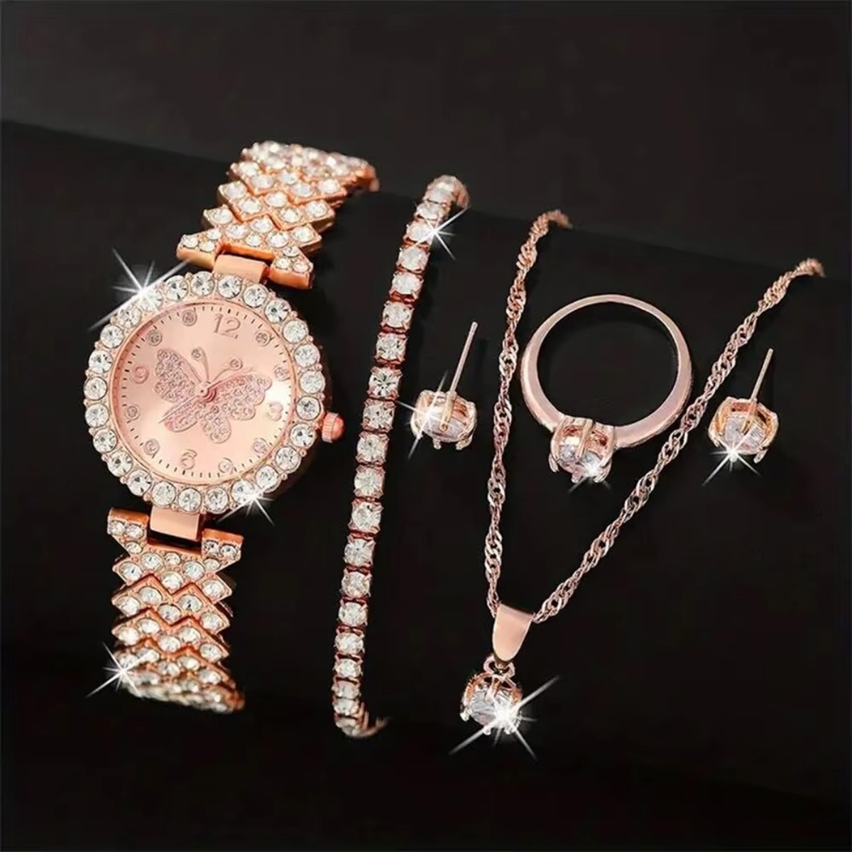 6 stks/set luxe strass vlinder - Mystery Jewelry Jar Watches recensie en prijs