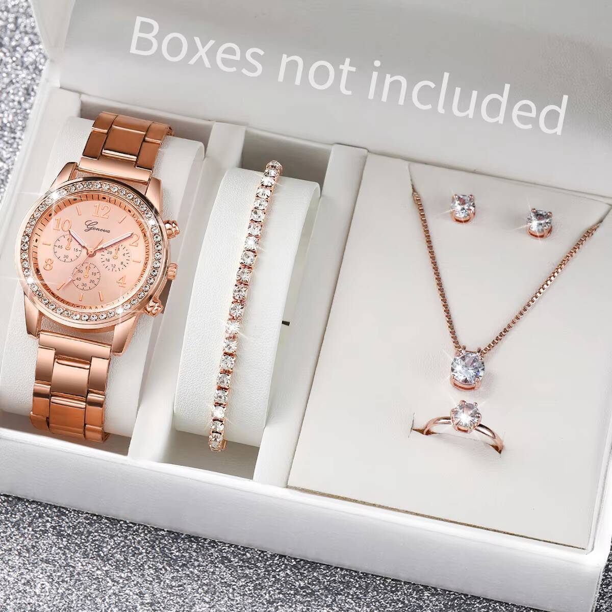 6 stks/set mode strass damesho - Mystery Jewelry Jar Watches recensie en prijs