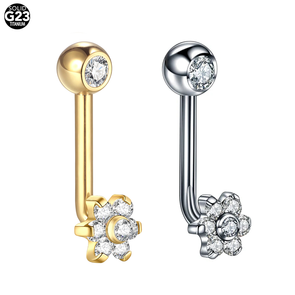 1Pc G23 Titanium Kristal Bloem - Christina Jewelry & Watches Marguerite Ørestik Forgyldt Sølv recensie en prijs