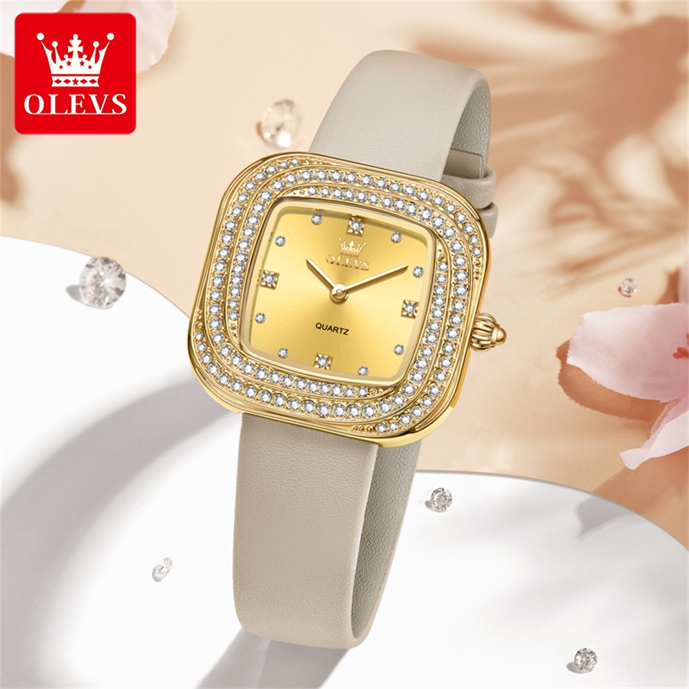 OLEVS Mode Dames Vierkant Quar - Jewelry Diamond Watches recensie en prijs