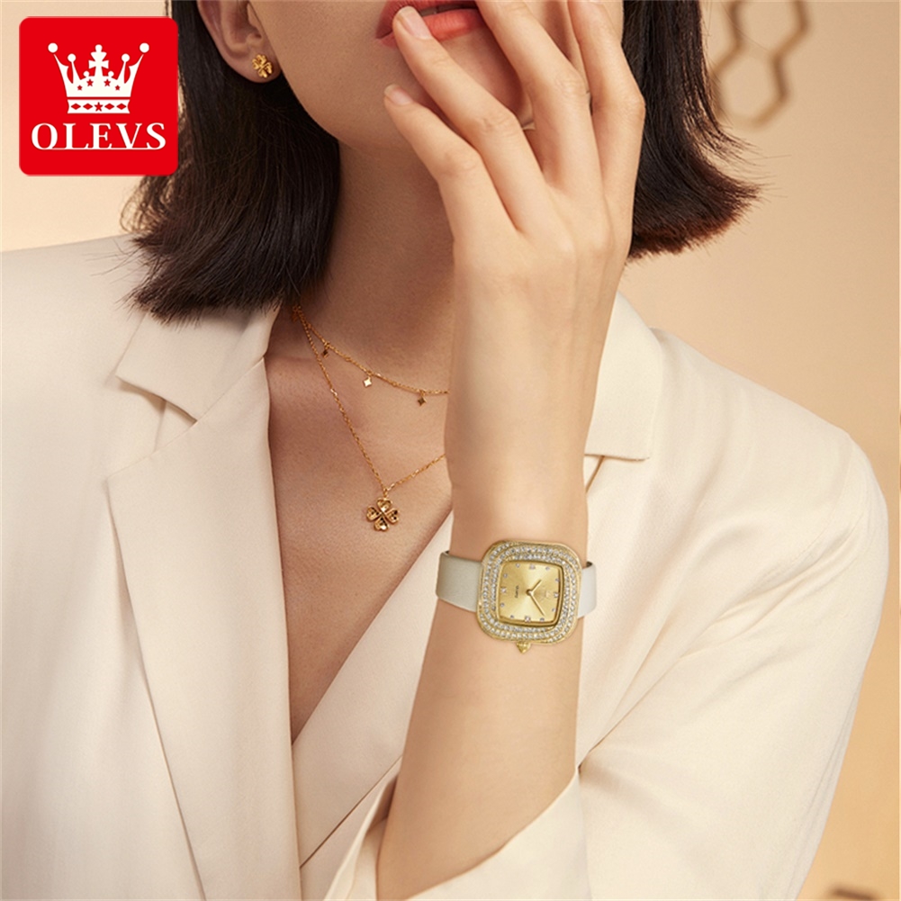 OLEVS Mode Dames Vierkant Quar - Jewelry Diamond Watches recensie en prijs