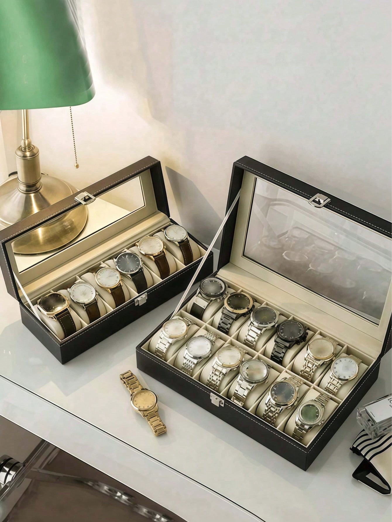 Leren horlogedoos met slot, gr - Mystery Jewelry Jar Watches recensie en prijs
