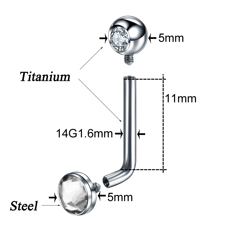 1Pc G23 Titanium Kristal Chris - Christina Jewelry & Watches Marguerite Ørestik Forgyldt Sølv recensie en prijs