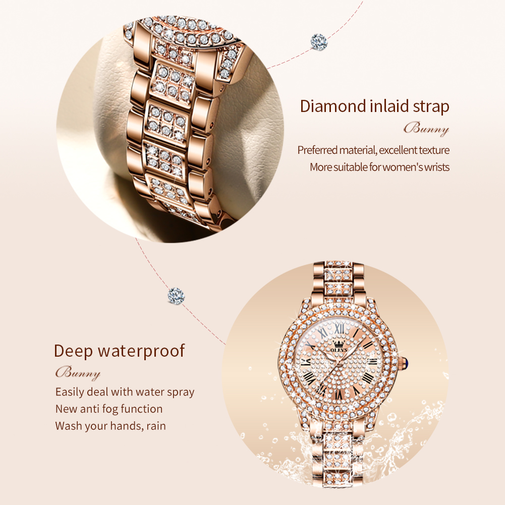 OLEVS 9943 Luxe volledig diama - Jewelry Diamond Watches recensie en prijs